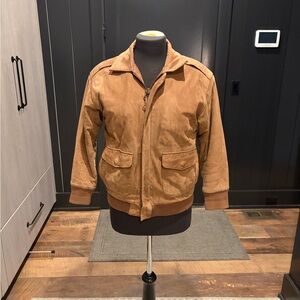 Vintage genuine leather bomber jacket by Charles Klein.